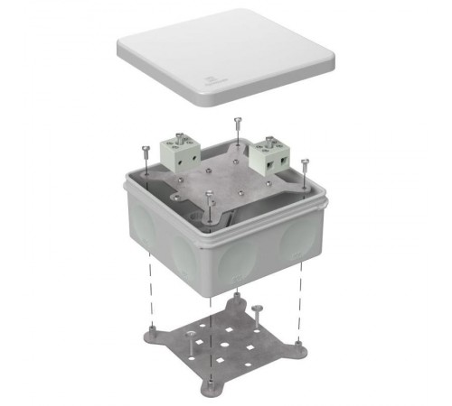 Коробка огнестойкая для о/п двухкомпонентная 60-0300-FR6.0-4 Е15-Е120 RAL7035 100х100х50 (14 шт/кор) серая  60-0300-7035-FR6.0-4  Промрукав