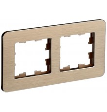 BRITE Рамка 2-ая РУ-2-1-Бр металл шампань RE AL  BR-M22-M-21-K37  IEK