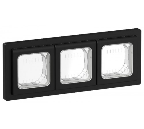 FLITE Рамка 3-местная IP55 Рпро-3-55-ФлЧ черный  FI-M30-32-55-K02  IEK