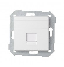 Розетка прямая для передачи данных со шторкой на 1 разъем RJ45 белого матового цвета S82 Concept