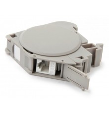 Крепление FP-IE-DIN-KJ-1A-GYд.Keystone Jack на DIN-рейку в расед.щиты д.пром.реш.,с 2-мя боковыми крышками,ш. 21мм  237925  Hyperline