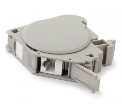 Крепление FP-IE-DIN-KJ-1A-GYд.Keystone Jack на DIN-рейку в расед.щиты д.пром.реш.,с 2-мя боковыми крышками,ш. 21мм  237925  Hyperline