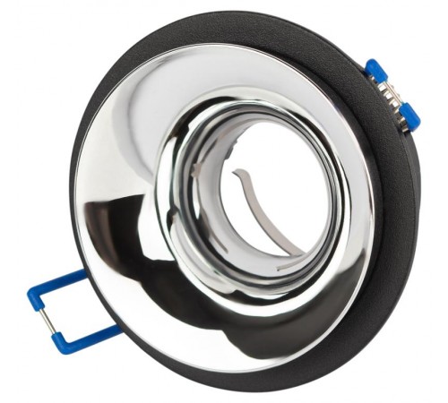 Cветильник встраиваемый декоративный KL103 BK/CH MR16 GU5.3 черный хром  Б0056355  ЭРА