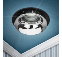 Cветильник встраиваемый декоративный KL103 BK/CH MR16 GU5.3 черный хром  Б0056355  ЭРА