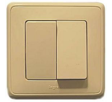 Cariva DIY Выключатель двухклавишный, слоновая кость  695904  Legrand