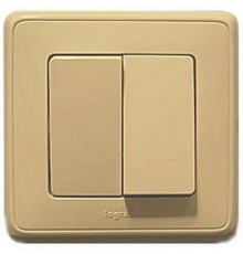 Cariva DIY Выключатель двухклавишный, слоновая кость  695904  Legrand