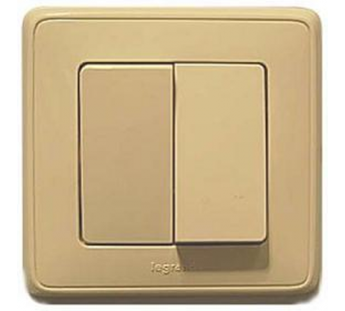 Cariva DIY Выключатель двухклавишный, слоновая кость  695904  Legrand