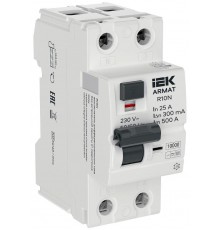 Выключатель дифференциальный (УЗО) R10N 2P 25А 300мА тип B ARMAT  AR-R10N-2-025B300  IEK