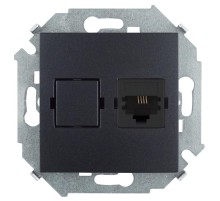 Simon 15 Графит Розетка телефонная RJ11, винт. зажим  1591480-038  Simon