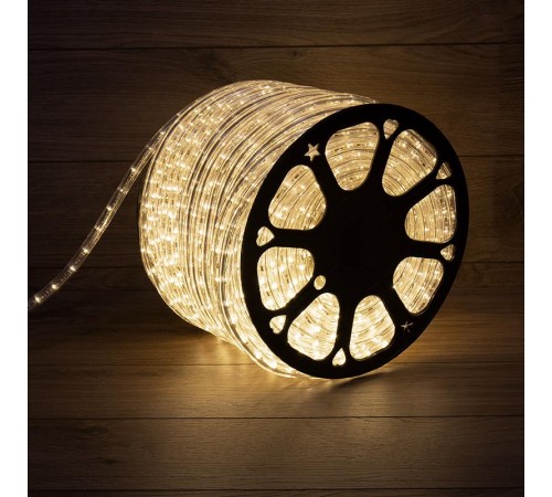 Дюралайт LED, эффект мерцания (2W) - ТЕПЛЫЙ БЕЛЫЙ Эконом 24 LED/м , бухта 100м  121-256-4  NEON-NIGHT