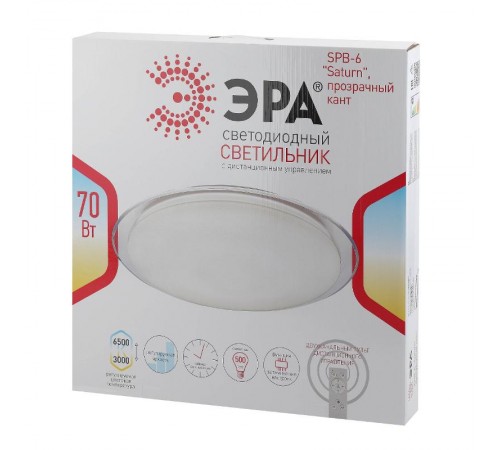 Светильник светодиодный декоративный бытовой ДПБ SPB-6 Saturn 70Вт 3000-6500К 5950Лм с пультом ДУ 556x76 мм IP20  Б0036367  ЭРА