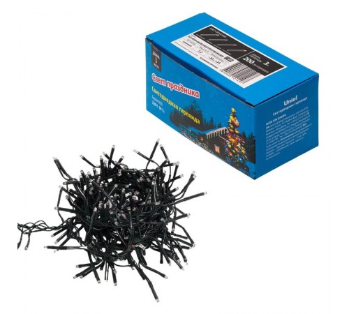 Гирлянда светодиодная с контроллером Фейерверк ULD-S0300-200/DGA MULTI IP20 FIRECRACKER  3м 200 диодов мультиколор шнур зеленый  UL-00005475  Uniel