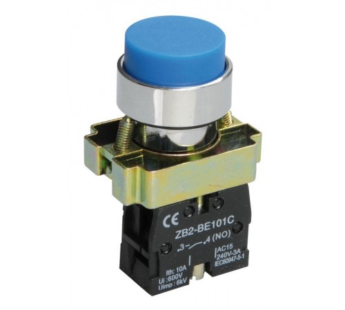 Кнопка управления LAY5-BL61 без подсветки синяя 1з   BBT70-BL-K07  IEK