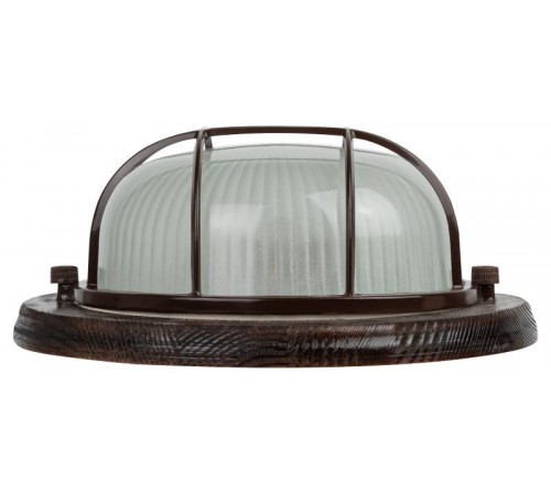 Светильник пылевлагозащищен. под лампу для ЖКХ НБО 03-60-022 с решеткой серия КАНТРИ (дерево), 60Вт, Е27, 220В, IP54, УХЛ4  Б0048416  ЭРА