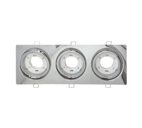 Светильник встраиваемый GX53R-3ST-C металл под лампу GX53 230В поворотный тройной хром  4690612021584  IN HOME