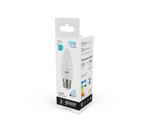 Лампа светодиодная Elementary Свеча 12W 950lm 4100K E27 LED 1/10/100  30222  Gauss