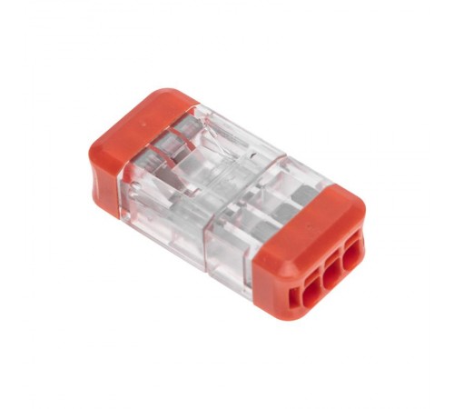 Экспресс-клемма СМК 2273-203R проходная разъемная 3 полюса 0,5-2,5мм (50 шт/уп)  07-5242  REXANT