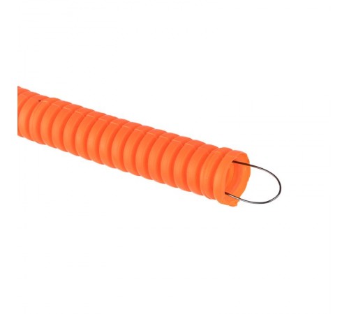 Труба гибкая гофрированная ПНД 16мм с протяжкой Plast (100м) оранжевый  tpnd-16-o  EKF