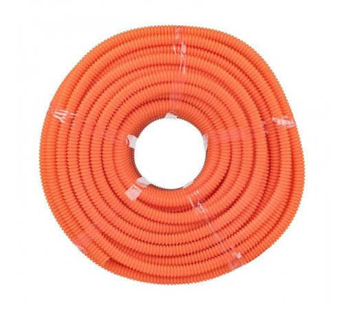 Труба гибкая гофрированная ПНД 16мм с протяжкой Plast (100м) оранжевый  tpnd-16-o  EKF