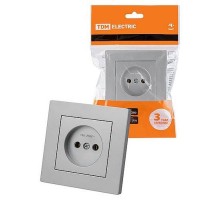 Розетка 2П 10А 250В серебр. металлик "Сенеж"   SQ1816-0230  TDM