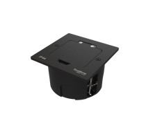 MultiDesk Лючок на 2 модуля IP44 с монтажной коробкой для стены, фальшпола, стола ЧЁРНЫЙ матовый, тип MDK20  MDK20102MBA  SE