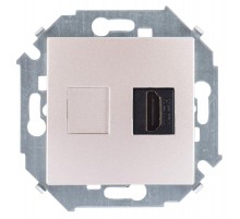 Simon 15 Шампань Розетка HDMI  1591407-034  Simon