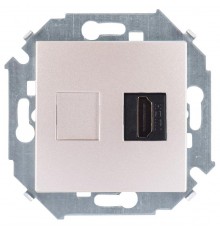 Simon 15 Шампань Розетка HDMI  1591407-034  Simon