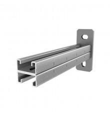 Консоль СТРАТ двойная 41х21, база 100, толщ. 2,5 мм, гальван. цинк, 875601  КСД-41х21х100-2,5-ЭЦ   Ostec