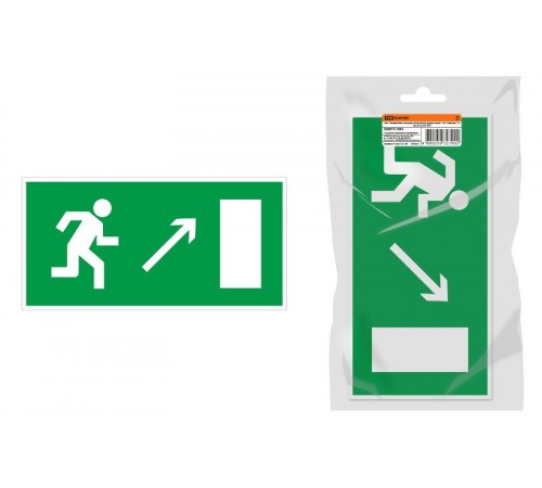 Знак "Направление к эвакуационному выходу направо вверх" 350х124мм для ССА инд. упаковка  SQ0817-1004  TDM