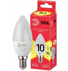 Лампа cветодиодная ECO LED B35-10W-827-E14 (диод, свеча, 10Вт, тепл, E14) (10/100/3500)  Б0032961  ЭРА