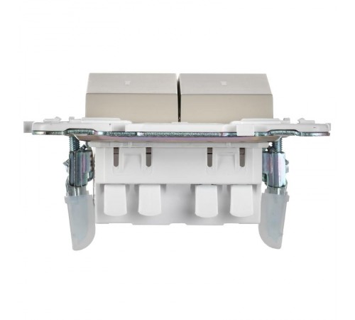 SKANDY Выключатель 2-клавишный проходной с индикацией 10А SK-V10B бежевый  SK-V22-1-10-K10  IEK