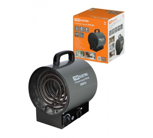 Тепловая пушка ТПК-БО, 2 кВт, круглый корпус, терморегулятор,  SQ2520-0107  TDM