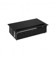 Simon S400 Врезной розеточный блок с крышкой, ввод щетка, 3x2P+E, 2 пустых модуля, черный, Simon 400  44503000-138  Simon