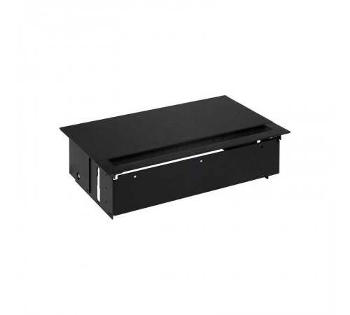 Simon S400 Врезной розеточный блок с крышкой, ввод щетка, 4x2P+E, 1 пустое отверстие, черный, Simon 400  44504000-138  Simon