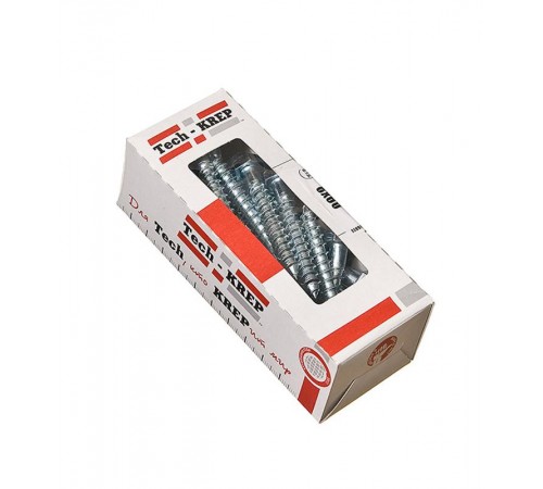 Болт DIN 571 сантехнический оцинк 8х80 (20шт) - коробка с ок. Tech-Kr ( 0,513 кг)  126557  Tech-KREP