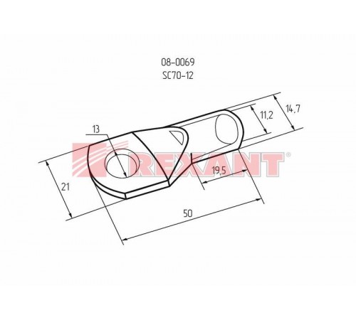 Наконечник ТМЛ (DIN) 70-12  08-0069  REXANT