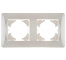 UGRA РАМКА 2-местная, цвет жемчуг  С1120-028  GUSI Electric