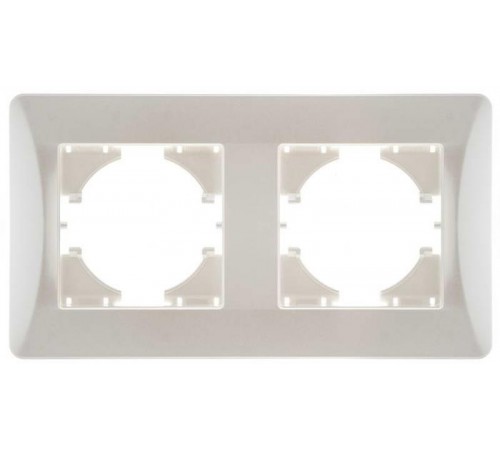 UGRA РАМКА 2-местная, цвет жемчуг  С1120-028  GUSI Electric
