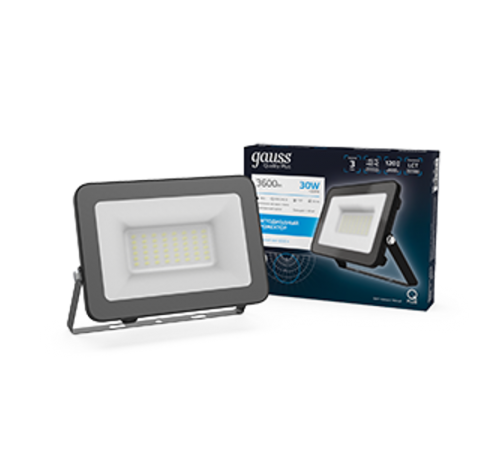 Прожектор светодиодный Qplus 30W 2700lm IP65 6500К черный  613511330  Gauss