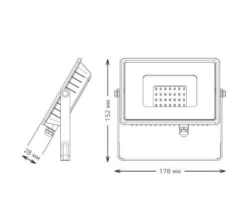Прожектор светодиодный Qplus 30W 2700lm IP65 6500К черный  613511330  Gauss
