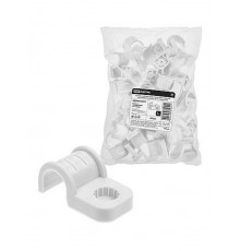 Крепеж-скоба для трубы 16 мм односторонняя для прямого монтажа (50 шт.) белая   SQ0405-6011  TDM