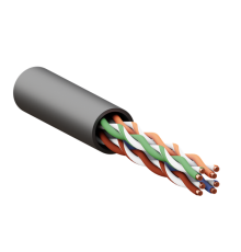 Кабель витая пара TERACOM Cat.5E U/UTP 4 пары solid внешний цвет черный упак. 305м) TRC-5EUTP-04PE-BK-OUT3  EKF