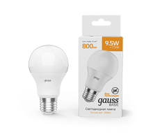 Лампа светодиодная Basic A60 9,5W 800lm 3000K Е27 LED 1/10/50  1023210  Gauss