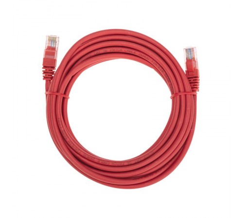 Патч-корд U/UTP, CAT 5e, RJ45-RJ45, 26AWG, LSZH, красный, 5м REXANT  02-0103-5  REXANT