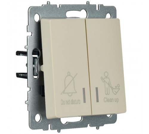 BRITE Выключ. 2-кл. с инд. отел. 10А ВС10-2-9-БрКр беж.  BR-V20-2-10-K10  IEK