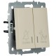 BRITE Выключ. 2-кл. с инд. отел. 10А ВС10-2-9-БрКр беж.  BR-V20-2-10-K10  IEK