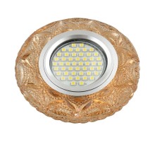 Светильник декор.встр Luciole DLS-L149 GU5.3 GLASSY/TEA GU5.3 доп.LED подсветка 3Вт, стекл,зерк./светло-коричневый.  UL-00003904  Fametto