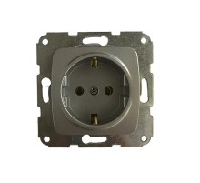 Розетка 1-ая с/з с/у 16А мех. серебряный металлик DEA   KR-78-0271  Kranz