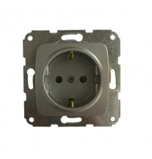 Розетка 1-ая с/з с/у 16А мех. серебряный металлик DEA   KR-78-0271  Kranz