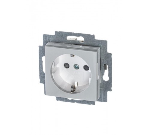 ABB Levit Серый / белый Розетка с з/к со шторками 16А  5520H-A03457 16W  2CHH203457A6016  ABB
